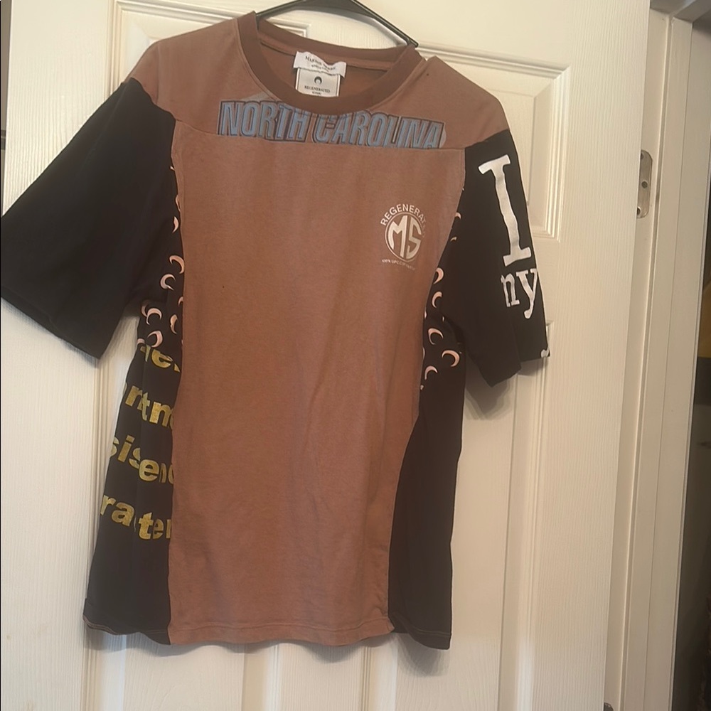 Marine Serre Brown and Black 'North Carolina' Short Sleeve Tee